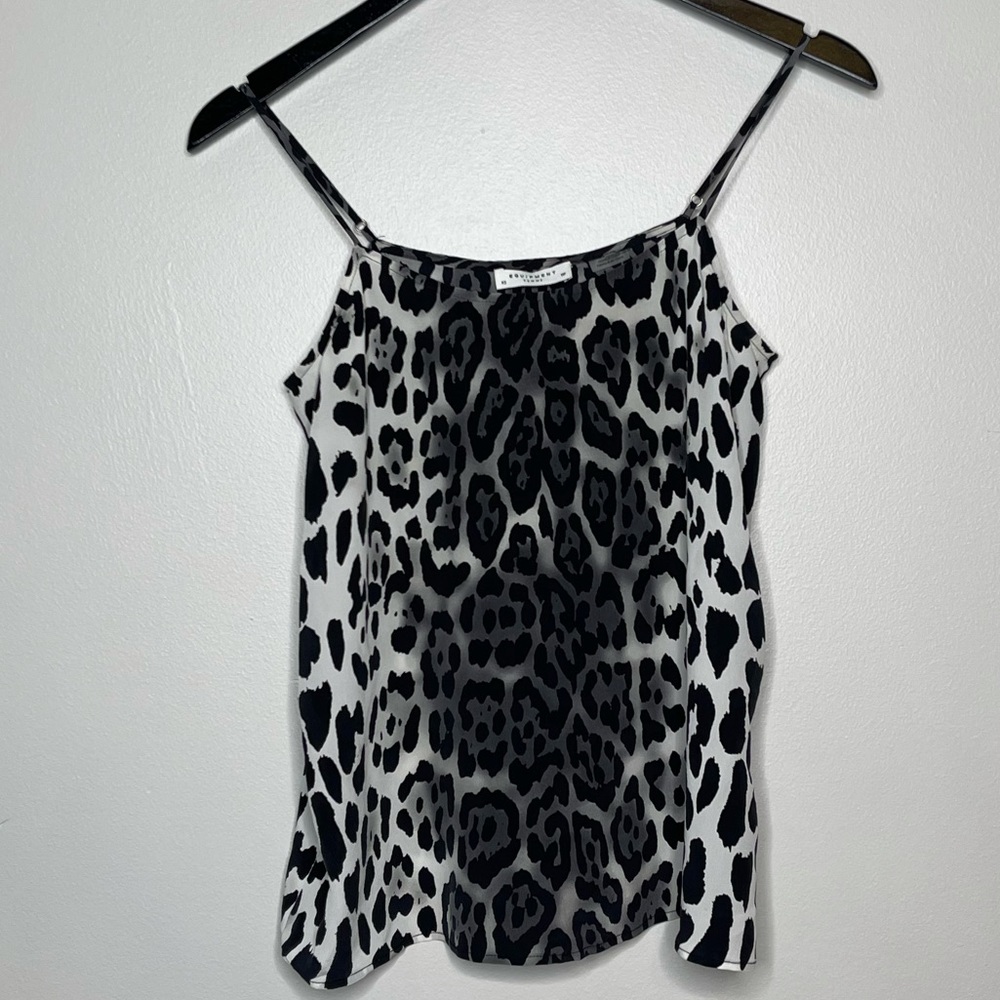 Equipment Leopard Print Silk Camisole XS